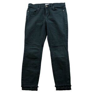 Loft Womens Jeans Size 27/4 Modern Skinny Frayed Hem Casual Green Denim Ankle